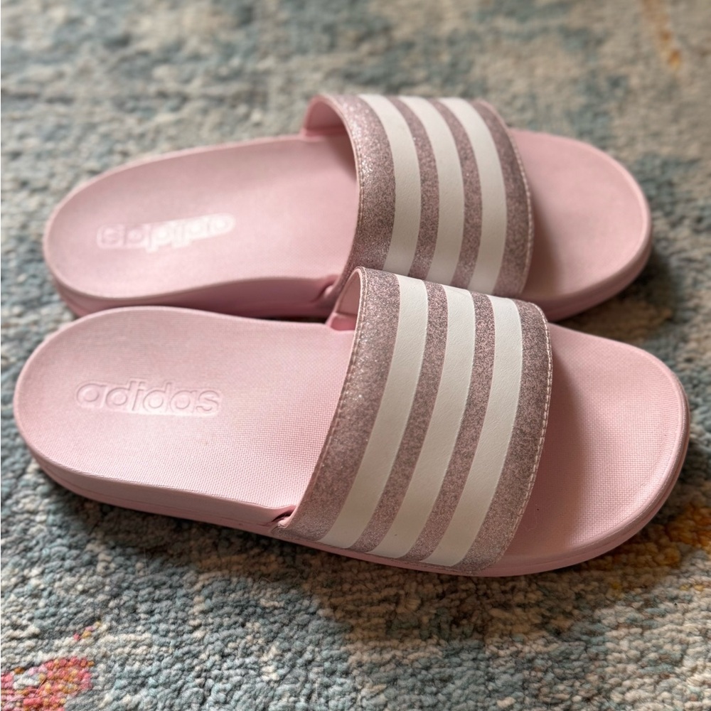 Adidas Glitter Pink Slides